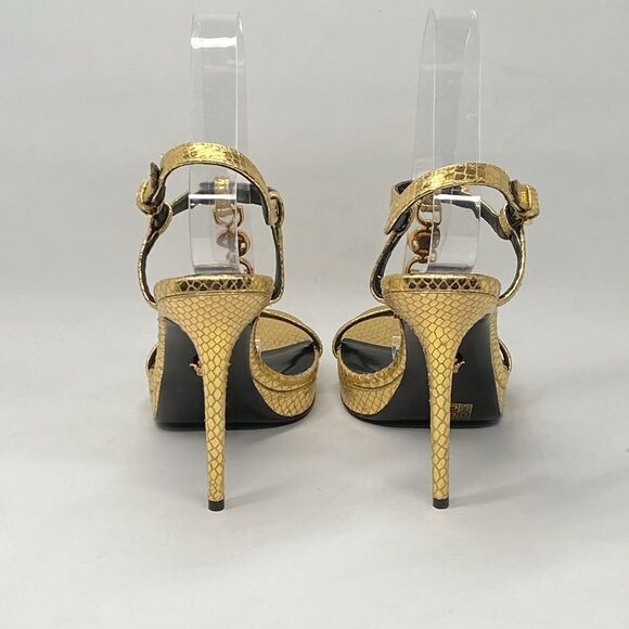 Versace Gold Medusa '95 Metallic Heeled Sandals size 36 - Picture 8 of 14